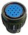 Conector 14 Vias Cabo Femea C.47 D.30 Mm Azul - Imagem 1