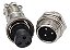 CONECTOR MIKE 3 VIAS CIRCULAR MACHO E FEMEA - Imagem 2