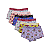 Kit 6 Calcinhas Boxer Infantil Feminino em Algodão Estampadas - Imagem 1