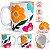 Caneca de Porcelana Pintada à Mão — Flores Coloridas - Imagem 1