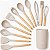 3 Kit de Utensílios de Cozinha em Silicone com Cabo de Madeira, 12 Peças - Imagem 41