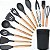3 Kit de Utensílios de Cozinha em Silicone com Cabo de Madeira, 12 Peças - Imagem 33
