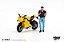 PRÉ VENDA - MINI GT - Ducati Panigale V4 S Giallo + Action Figure (1414) - Imagem 1