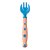 Kit 2 Talher Infantil Flexivel com Garfo e Colher de Silicone e Plastico Azul - Imagem 4