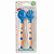 Kit 2 Talher Infantil Flexivel com Garfo e Colher de Silicone e Plastico Azul - Imagem 1