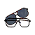 Armação de Óculos de Grau com Clip Solar Unissex Aviador Novi Acetato Tartaruga com Lente Cosmética Azul - Imagem 1