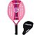 Raquete Beach Tennis Fibra Carbono Camewin Rosa com Capa - Imagem 1