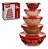 Kit 5 Potes De Vidro Com Tampa Hermética Vermelho - Imagem 2