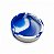 Cinzeiro de Silicone Redondo Marmorizado Azul com Branco - 8cm Indestrutível - Imagem 1