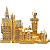Castelo de Neuschwanstein Dourado - 3D Piececool - Imagem 1