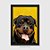 Quadro Rottweiler Retrato Fundo Amarelo - Imagem 1