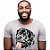 Camiseta Rottweiler Cara Preta Pintura Digital - Imagem 1