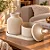 Kit 2 Potes Decorativos Elegance com Tampa e Bandeja - Imagem 1