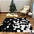 Tapete artesanal em couro de vaca preto e branco – Patchwork hexagonal - Imagem 2