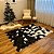 Tapete artesanal em couro de vaca preto e branco – Patchwork hexagonal - Imagem 3