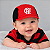 Boné Bebê Flamengo Rubro Negro 100% Algodão Oficial - Imagem 1