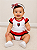 Body Vestido Bebê Flamengo Com Tiara Oficial - Imagem 1