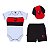Uniforme Bebê Flamengo Body Shorts e Boné Bordado Oficial - Imagem 2