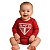 Body Bebê São Paulo Vermelho Manga Longa Oficial - Imagem 1