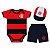 Uniforme Bebê Flamengo Body Shorts e Boné Oficial - Imagem 2