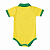 Body Bebê do Brasil Polo Amarelo Torcida Baby - Imagem 3