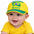 Boné Bebê Brasil Verde em Amarelo 100% Algodão Torcida Baby - Imagem 1