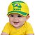 Boné Bebê Brasil Verde em Amarelo 100% Algodão Torcida Baby - Imagem 1
