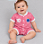 Macacão Bebê Cruzeiro Curto Rosa - Torcida Baby - Imagem 1