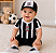 Kit Bebê Corinthians Body Short Boné Away Oficial - Imagem 2