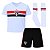 Uniforme Infantil São Paulo Kit 3 Pçs Meião Branco Oficial - Imagem 1