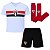 Uniforme Infantil São Paulo Kit 3 Pçs Meião Vermelho Oficial - Imagem 1