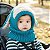 Touca Gorro Cachecol Bebê Infantil Cobre Orelhas Azul - Imagem 1