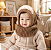 Touca Gorro Cachecol Bebê Infantil Cobre Orelhas Marrom - Imagem 1