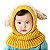Touca Gorro Cachecol Bebê Infantil Cobre Orelhas Amarelo - Imagem 1