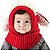 Touca Gorro Cachecol Bebê Infantil Cobre Orelhas Vermelho - Imagem 1