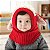 Touca Gorro Cachecol Bebê Infantil Cobre Orelhas Vermelho - Imagem 1