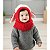 Touca Gorro Cachecol Bebê Infantil Cobre Orelhas Vermelho - Imagem 3
