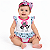 Body Vestido Bebê Santos Com Laço Oficial - Imagem 1