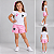 Conjunto Infantil Botafogo Feminino Branco e Rosa Oficial - Imagem 2