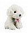 Cachorro Pelúcia Branco Sentado Com Laço 20cm - Imagem 2