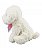 Cachorro Pelúcia Branco Sentado Com Laço 20cm - Imagem 3