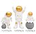 Enfeite Para Topo de Bolo Infantil Com 3 Astronautas Dourado - Imagem 2