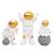 Enfeite Para Topo de Bolo Infantil Com 3 Astronautas Dourado - Imagem 1
