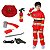 Fantasia Infantil Bombeiro Completa Kit 9 Peças Unissex - Imagem 1