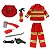 Fantasia Infantil Bombeiro Completa Kit 9 Peças Unissex - Imagem 2