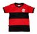 Uniforme Infantil Flamengo Listrado Shorts Branco Oficial - Imagem 2