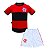 Uniforme Infantil Flamengo Listrado Shorts Branco Oficial - Imagem 1