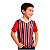 Camisa Infantil São Paulo Polo Listrada Retrô Oficial - Imagem 1