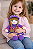 Boneca de Pano Xadrez Roxo Com Chapéu 54cm - Imagem 1