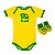 Kit Bebê Brasil Conjunto Body e Pantufa Uniforme Torcida Baby - Imagem 3
